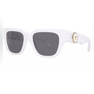 Versace 4409 314/87 Sunglasses Women's White/Dark Grey Lens Fashion Square 53mm